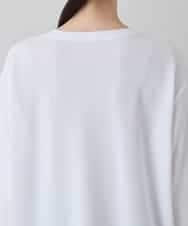 RSKEE33330 TRUNK HIROKO KOSHINO(ヒロココシノ) ドロストギャザーリブニットカットソー /日本製/洗える ホワイト