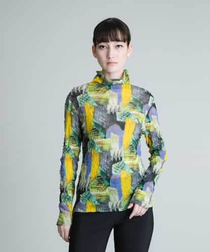RSKES21270 TRUNK HIROKO KOSHINO 【洗濯機で洗える/日本製】クラッシュチュールハイネックプルオーバー