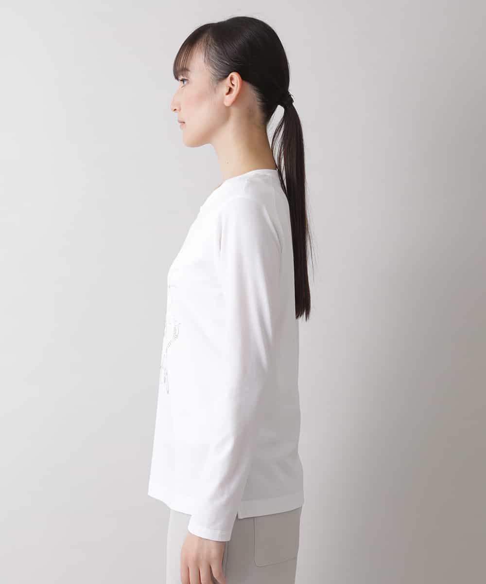 RSKES30270 TRUNK HIROKO KOSHINO(ヒロココシノ) 【洗濯機で洗える/日本製】スタッズポイントデザインカットソー ホワイト