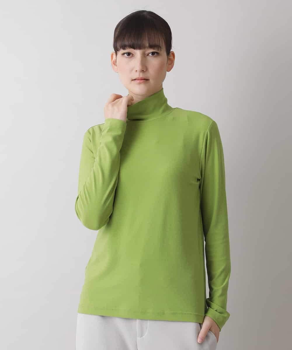 RSKEU35180 TRUNK HIROKO KOSHINO(ヒロココシノ) 【洗濯機で洗える/日本製】ソフトハイネックプルオーバー グリーン