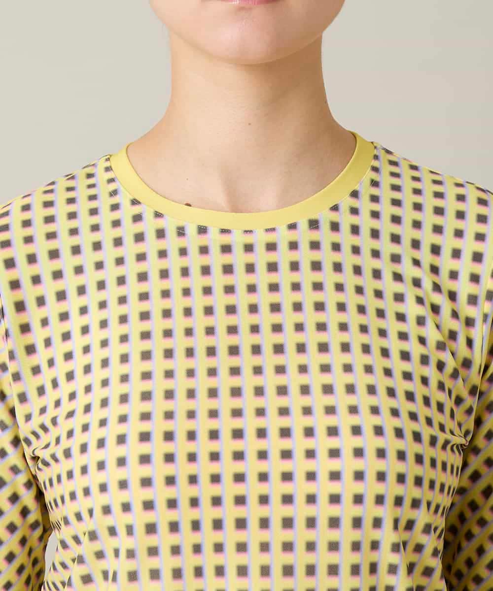 RSKFD06330 TRUNK HIROKO KOSHINO(ヒロココシノ) ファジーチェックプルオーバー/日本製/洗える ライトイエロー