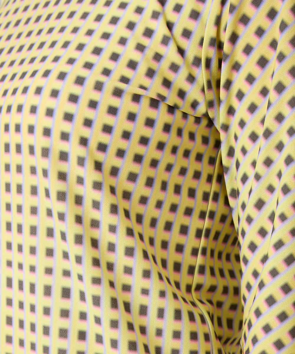 RSKFD06330 TRUNK HIROKO KOSHINO(ヒロココシノ) ファジーチェックプルオーバー/日本製/洗える ライトイエロー