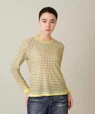 RSKFD06330 TRUNK HIROKO KOSHINO(ヒロココシノ) ファジーチェックプルオーバー/日本製/洗える ライトイエロー