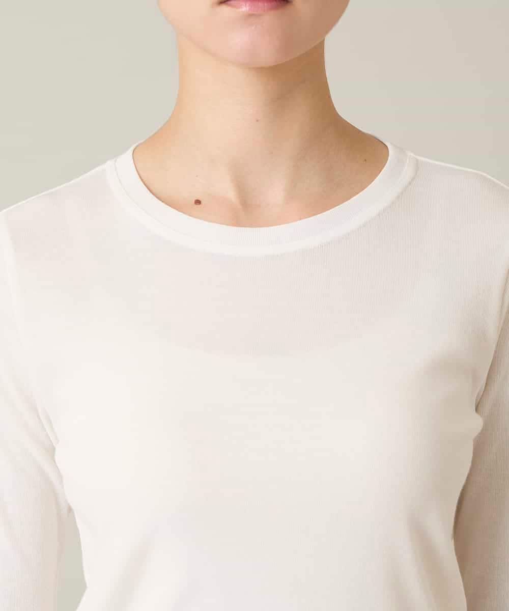 RSKFD13230 TRUNK HIROKO KOSHINO(ヒロココシノ) シアーインナープルオーバー/日本製/洗濯機で洗える ホワイト