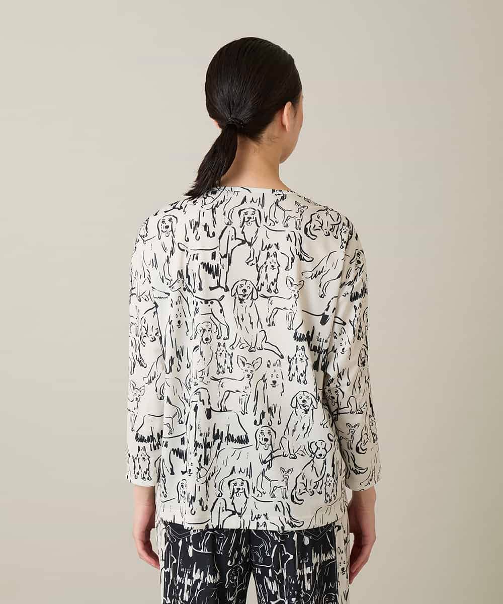 RSKFD15390 TRUNK HIROKO KOSHINO(ヒロココシノ) ドッグモチーフプルオーバー/日本製/洗える ブラック