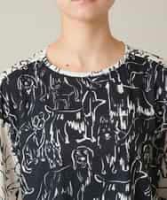 RSKFD15390 TRUNK HIROKO KOSHINO(ヒロココシノ) ドッグモチーフプルオーバー/日本製/洗える ブラック