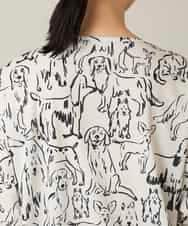 RSKFD15390 TRUNK HIROKO KOSHINO(ヒロココシノ) ドッグモチーフプルオーバー/日本製/洗える ブラック