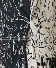 RSKFD15390 TRUNK HIROKO KOSHINO(ヒロココシノ) ドッグモチーフプルオーバー/日本製/洗える ブラック