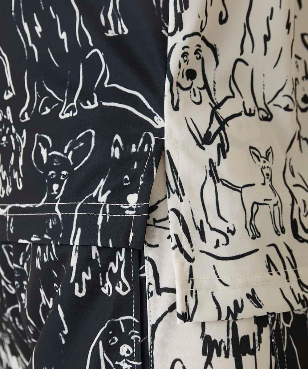 RSKFD15390 TRUNK HIROKO KOSHINO(ヒロココシノ) ドッグモチーフプルオーバー/日本製/洗える ブラック