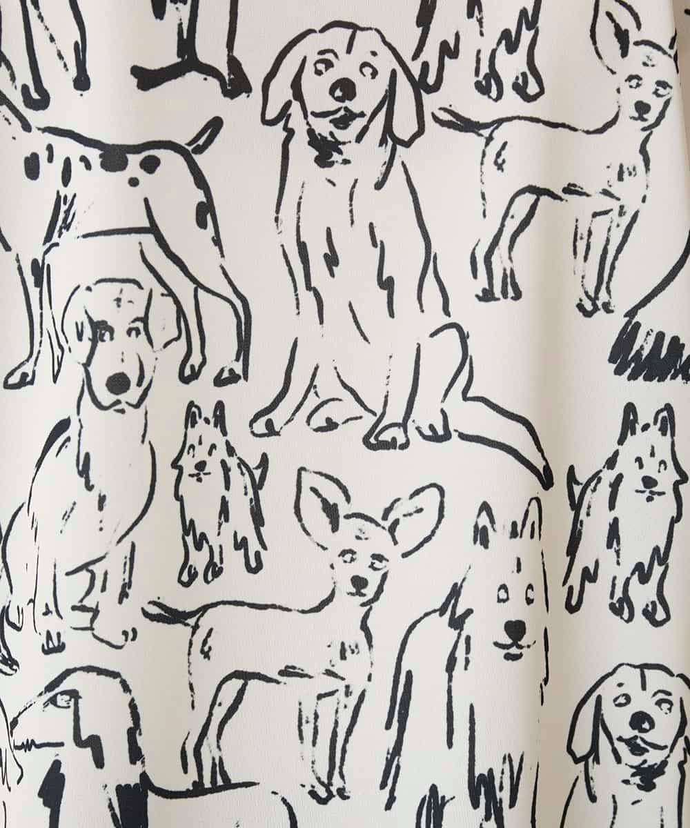 RSKFD15390 TRUNK HIROKO KOSHINO(ヒロココシノ) ドッグモチーフプルオーバー/日本製/洗える ブラック