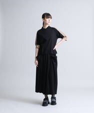 RSKFS52300 TRUNK HIROKO KOSHINO(ヒロココシノ) 【洗濯機で洗える/日本製】パフスリーブ配色デザインプルオーバー ブラック