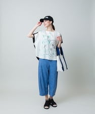 RSKGA08360 TRUNK HIROKO KOSHINO(ヒロココシノ) モチーフプリントブラウスTシャツ /日本製/洗える アイボリー