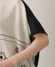 RSKGA08360 TRUNK HIROKO KOSHINO(ヒロココシノ) モチーフプリントブラウスTシャツ /日本製/洗える アイボリー
