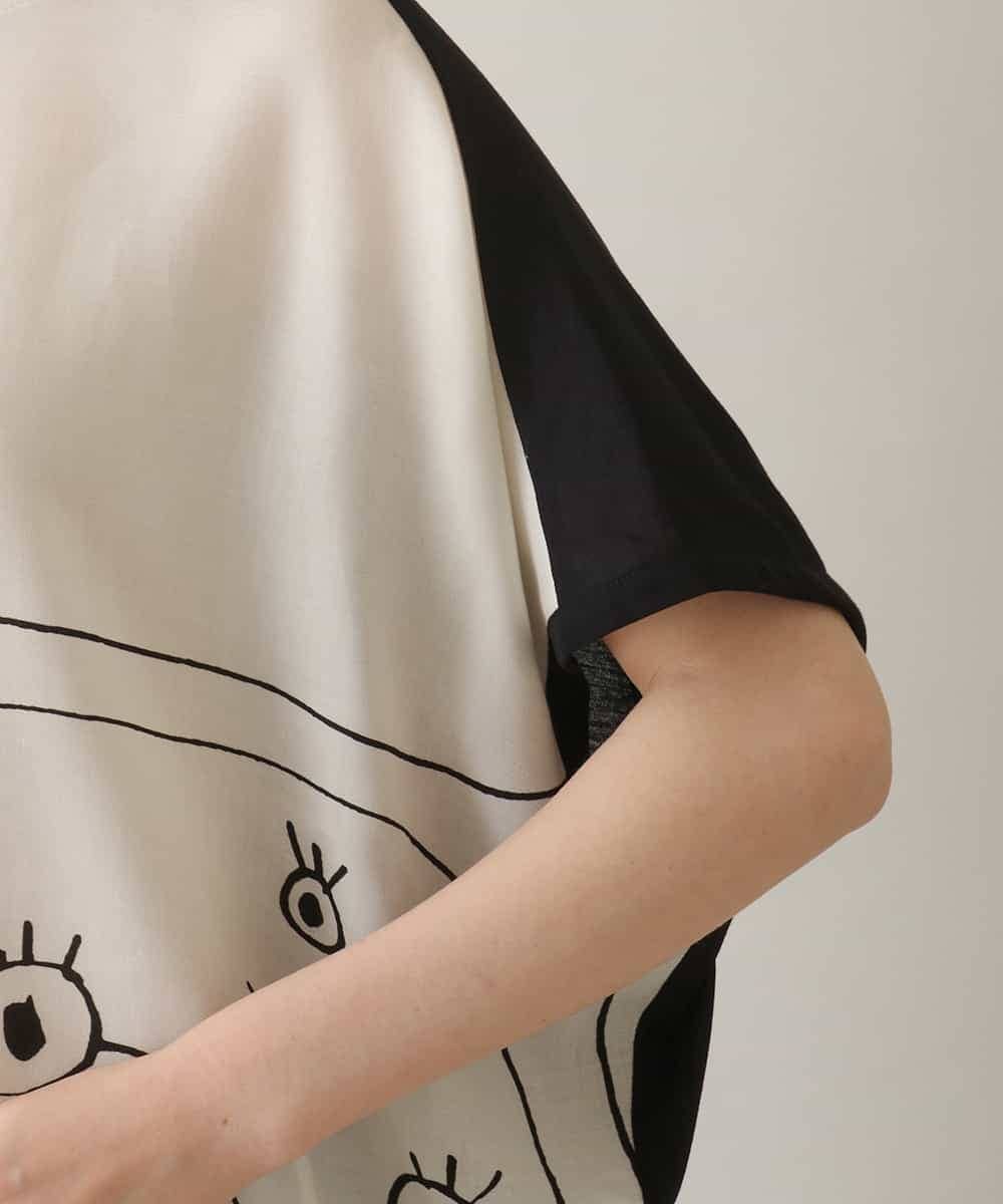 RSKGA08360 TRUNK HIROKO KOSHINO(ヒロココシノ) モチーフプリントブラウスTシャツ /日本製/洗える アイボリー