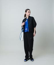 RSKGA09330 TRUNK HIROKO KOSHINO(ヒロココシノ) モチーフ総柄プリントカットソー /日本製/洗える ブルー