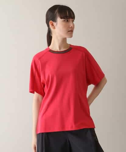 RSKGA14260 TRUNK HIROKO KOSHINO シアーラインリブラグランカットソー /日本製/洗える