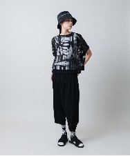 RSKGB07490 TRUNK HIROKO KOSHINO(ヒロココシノ) 幾何柄シアープルオーバー/洗える ブラック