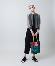 RSKGB14190 TRUNK HIROKO KOSHINO(ヒロココシノ) 異素材ドッキングタンクトップ /日本製/洗える ホワイト