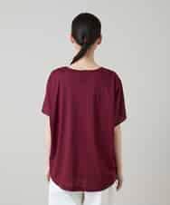 RSKGD05360 TRUNK HIROKO KOSHINO(ヒロココシノ) デニム風アートプリントカットソー/日本製/洗える レッド