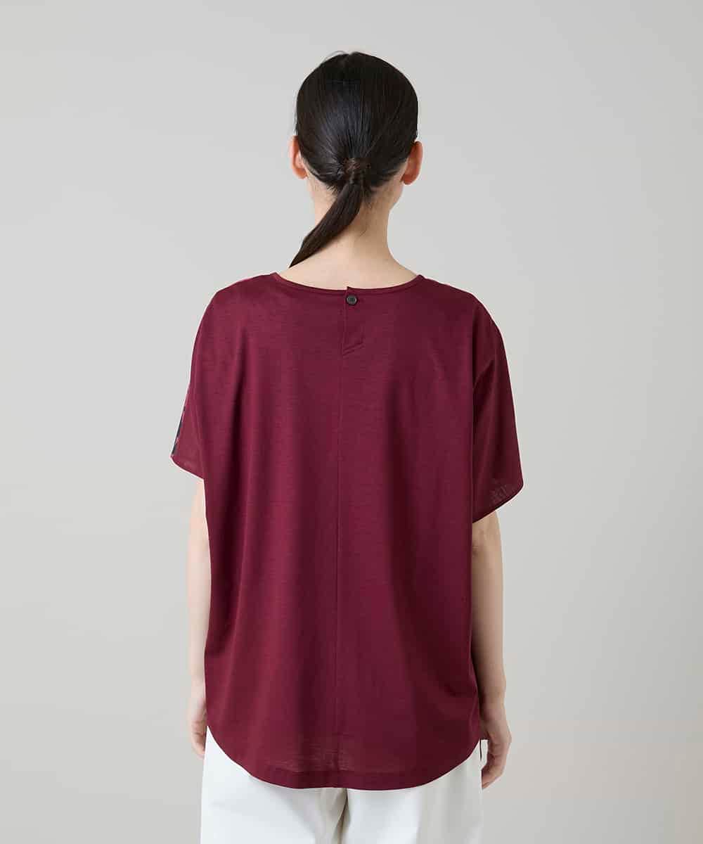 RSKGD05360 TRUNK HIROKO KOSHINO(ヒロココシノ) デニム風アートプリントカットソー/日本製/洗える レッド