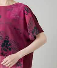 RSKGD05360 TRUNK HIROKO KOSHINO(ヒロココシノ) デニム風アートプリントカットソー/日本製/洗える レッド