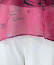 RSKGD05360 TRUNK HIROKO KOSHINO(ヒロココシノ) デニム風アートプリントカットソー/日本製/洗える レッド