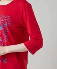 RSKGD07270 TRUNK HIROKO KOSHINO(ヒロココシノ) ウィンドウプリントカットソー/日本製/洗える レッド