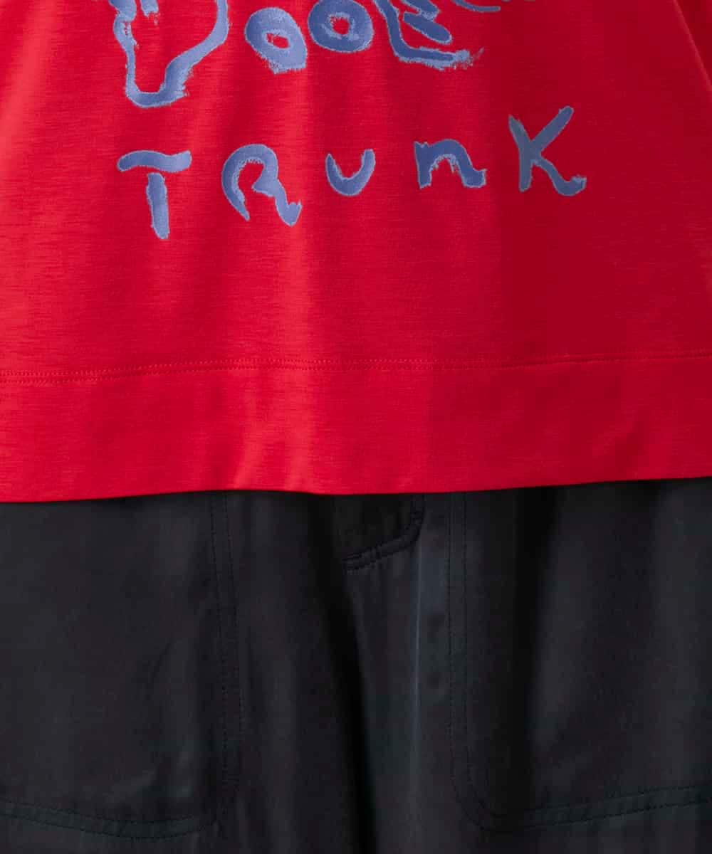 RSKGD07270 TRUNK HIROKO KOSHINO(ヒロココシノ) ウィンドウプリントカットソー/日本製/洗える レッド