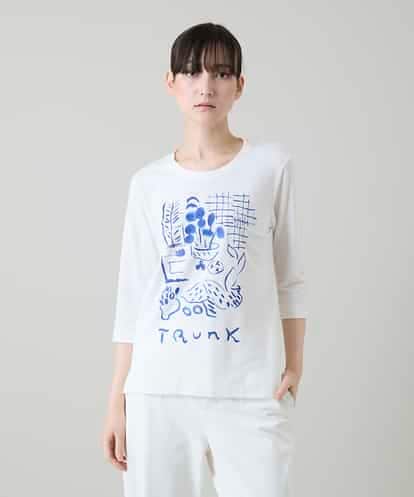 RSKGD07270 TRUNK HIROKO KOSHINO ウィンドウプリントカットソー/日本製/洗える