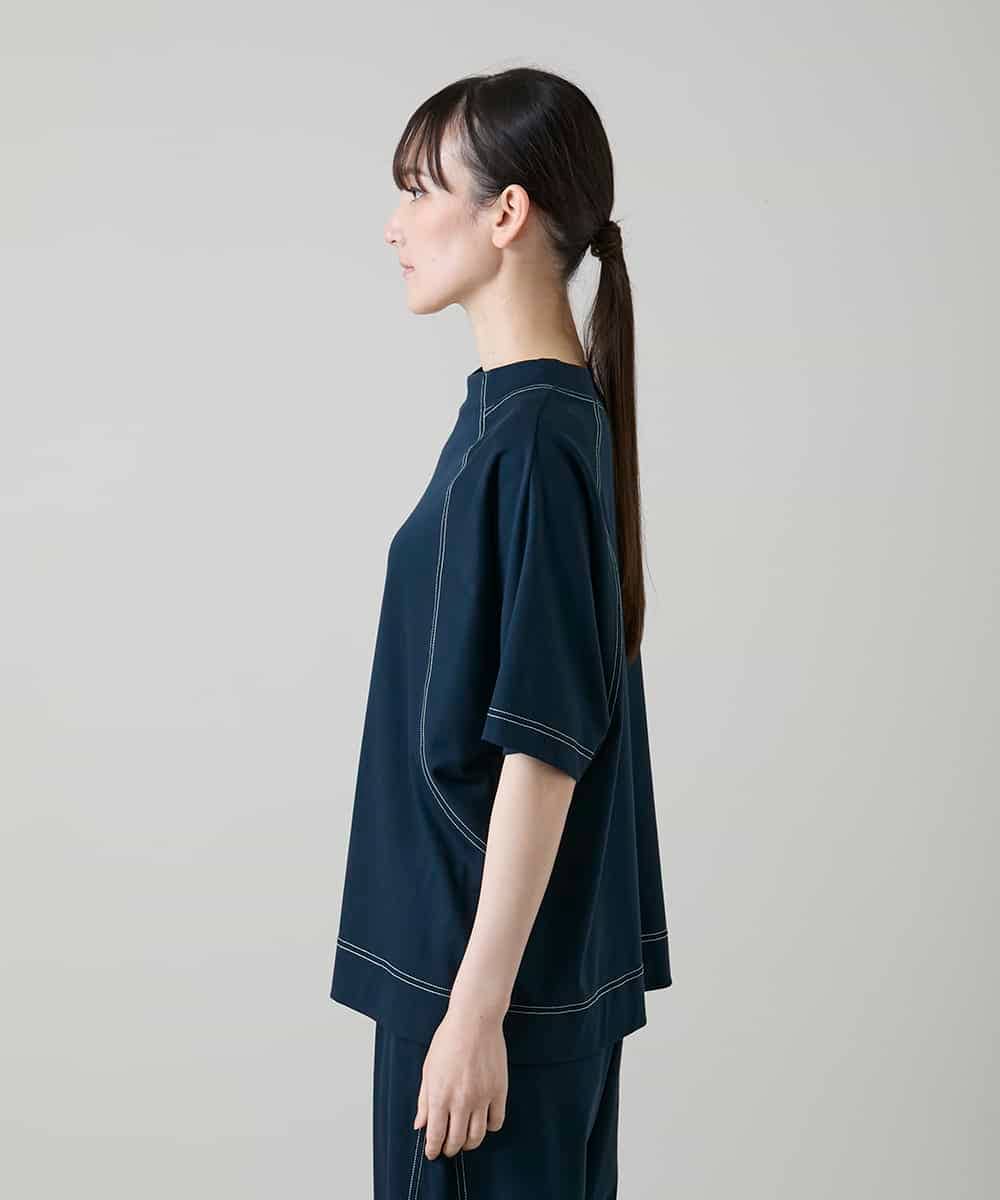 RSKGD16290 TRUNK HIROKO KOSHINO(ヒロココシノ) コットンジャージーラグランプルオーバー/洗える ネイビー