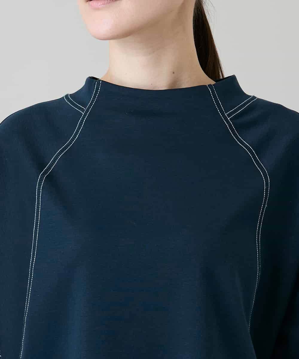 RSKGD16290 TRUNK HIROKO KOSHINO(ヒロココシノ) コットンジャージーラグランプルオーバー/洗える ネイビー