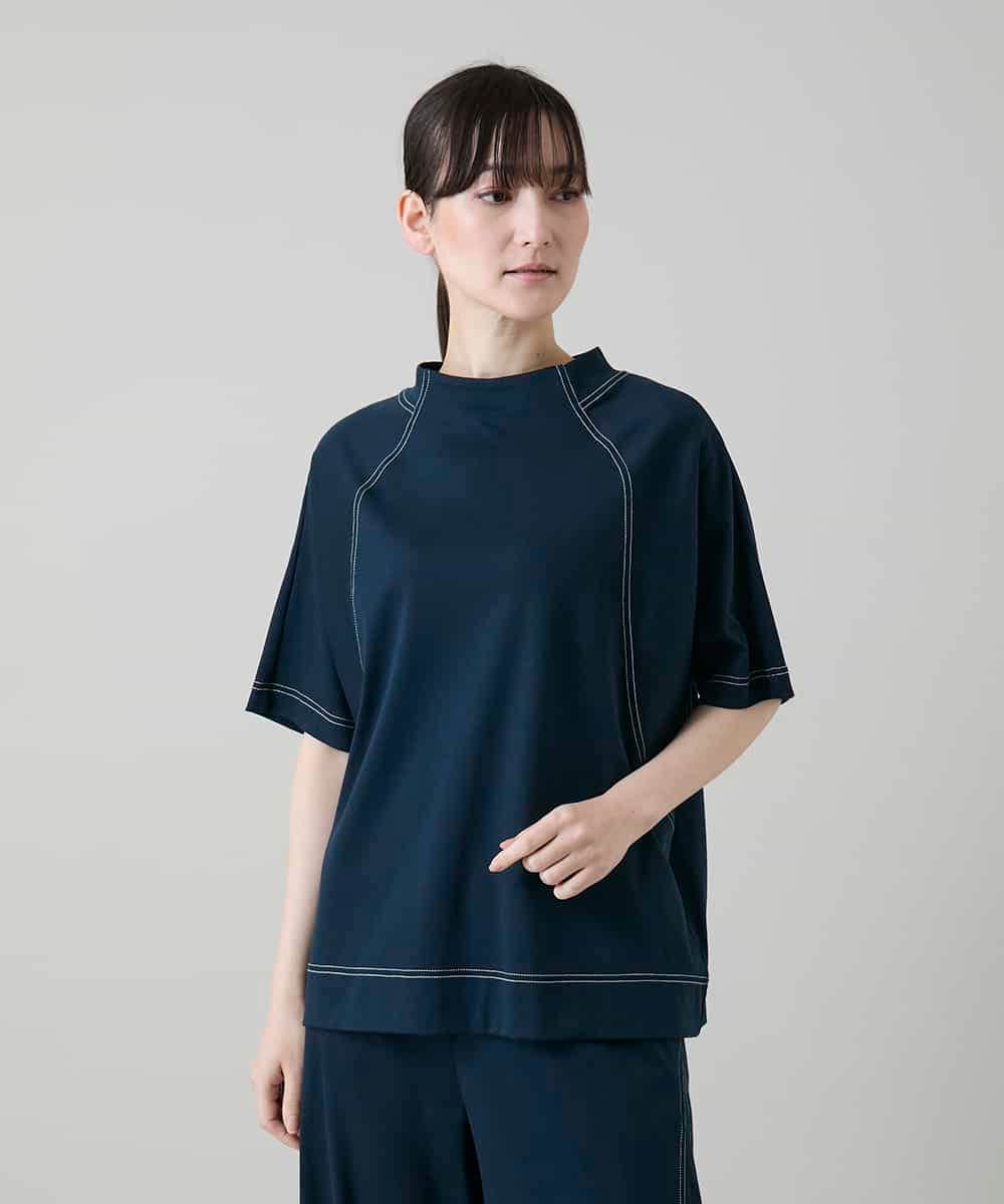 RSKGD16290 TRUNK HIROKO KOSHINO(ヒロココシノ) コットンジャージーラグランプルオーバー/洗える ネイビー