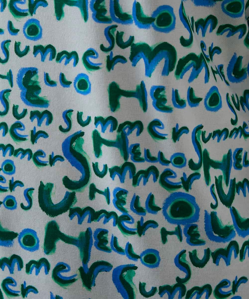 RSKGE07360 TRUNK HIROKO KOSHINO(ヒロココシノ) HELLO Summerロゴシアープルオーバー/日本製/洗える グリーン