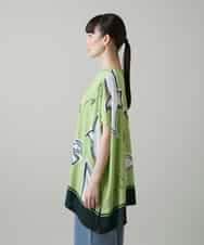 RSKGE14430 TRUNK HIROKO KOSHINO(ヒロココシノ) カモメグラフィックチュニック/日本製/洗える グリーン