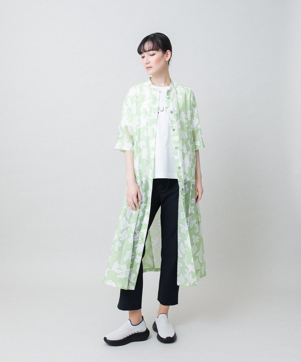 RSKGE15230 TRUNK HIROKO KOSHINO(ヒロココシノ) エンブロイダリーロゴデザインカットソー /洗える ホワイト