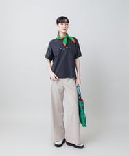 RSKGE15230 TRUNK HIROKO KOSHINO(ヒロココシノ) エンブロイダリーロゴデザインカットソー /洗える ホワイト