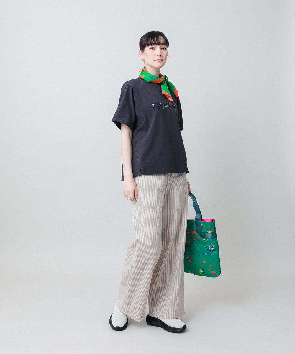 RSKGE15230 TRUNK HIROKO KOSHINO(ヒロココシノ) エンブロイダリーロゴデザインカットソー /洗える ホワイト