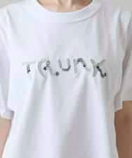 RSKGE15230 TRUNK HIROKO KOSHINO(ヒロココシノ) エンブロイダリーロゴデザインカットソー /洗える ホワイト