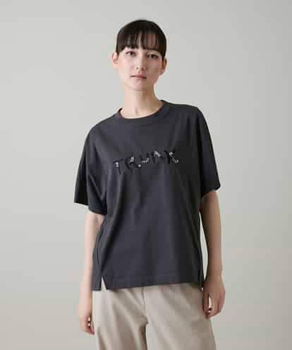RSKGE15230 TRUNK HIROKO KOSHINO エンブロイダリーロゴデザインカットソー /洗える