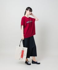 RSKGE16290 TRUNK HIROKO KOSHINO(ヒロココシノ) スパンコールラインドルマンカットソー/日本製/洗える レッド