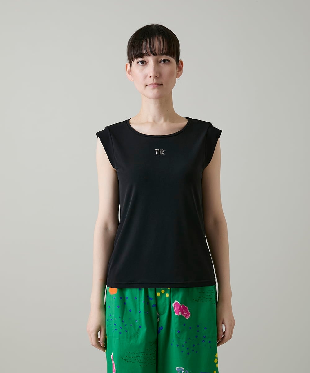 RSKGE19160 TRUNK HIROKO KOSHINO(ヒロココシノ) スタッズロゴデザインタンクトップ/日本製/洗える ホワイト