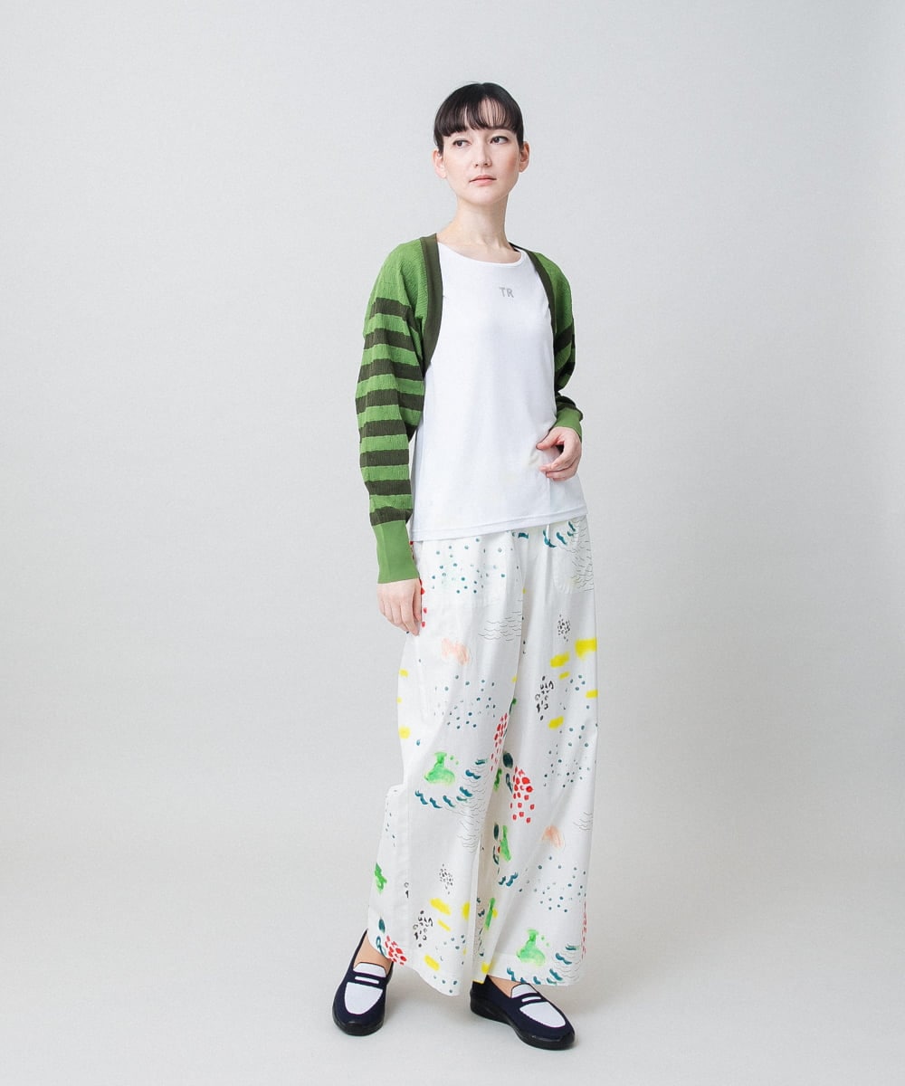 RSKGE19160 TRUNK HIROKO KOSHINO(ヒロココシノ) スタッズロゴデザインタンクトップ/日本製/洗える ホワイト
