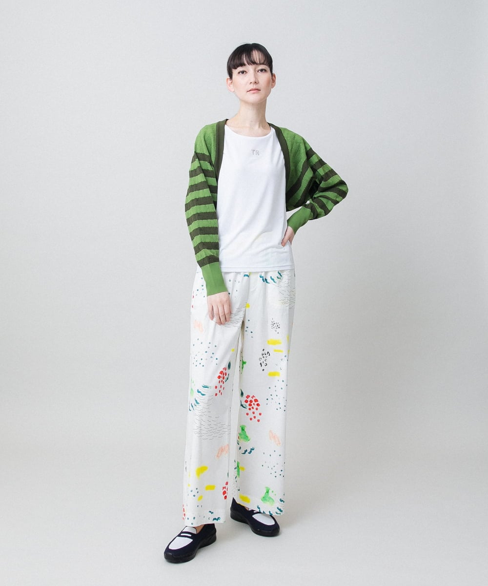 RSKGE19160 TRUNK HIROKO KOSHINO(ヒロココシノ) スタッズロゴデザインタンクトップ/日本製/洗える ホワイト