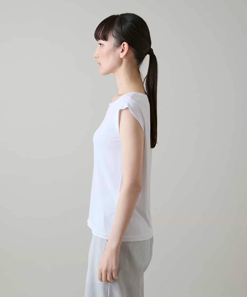 RSKGE19160 TRUNK HIROKO KOSHINO(ヒロココシノ) スタッズロゴデザインタンクトップ/日本製/洗える ホワイト