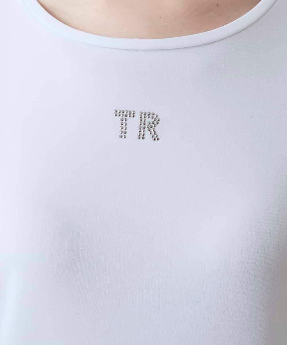 RSKGE19160 TRUNK HIROKO KOSHINO(ヒロココシノ) スタッズロゴデザインタンクトップ/日本製/洗える ホワイト