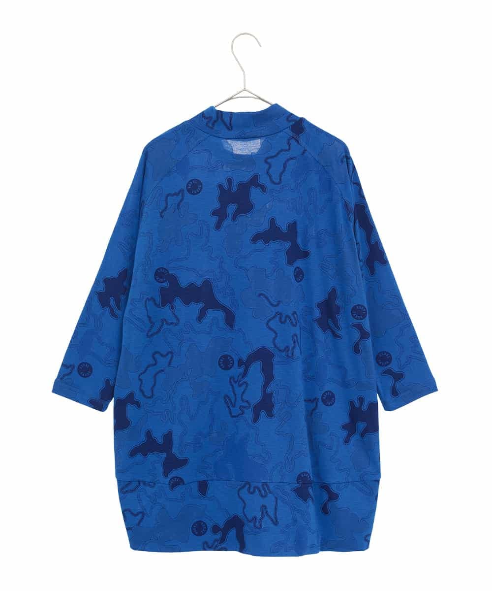 RSKGF30360 TRUNK HIROKO KOSHINO(ヒロココシノ) ドット×迷彩モチーフデザインプルオーバー /日本製/洗える ブルー