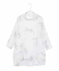 RSKGF30360 TRUNK HIROKO KOSHINO(ヒロココシノ) ドット×迷彩モチーフデザインプルオーバー /日本製/洗える ホワイト