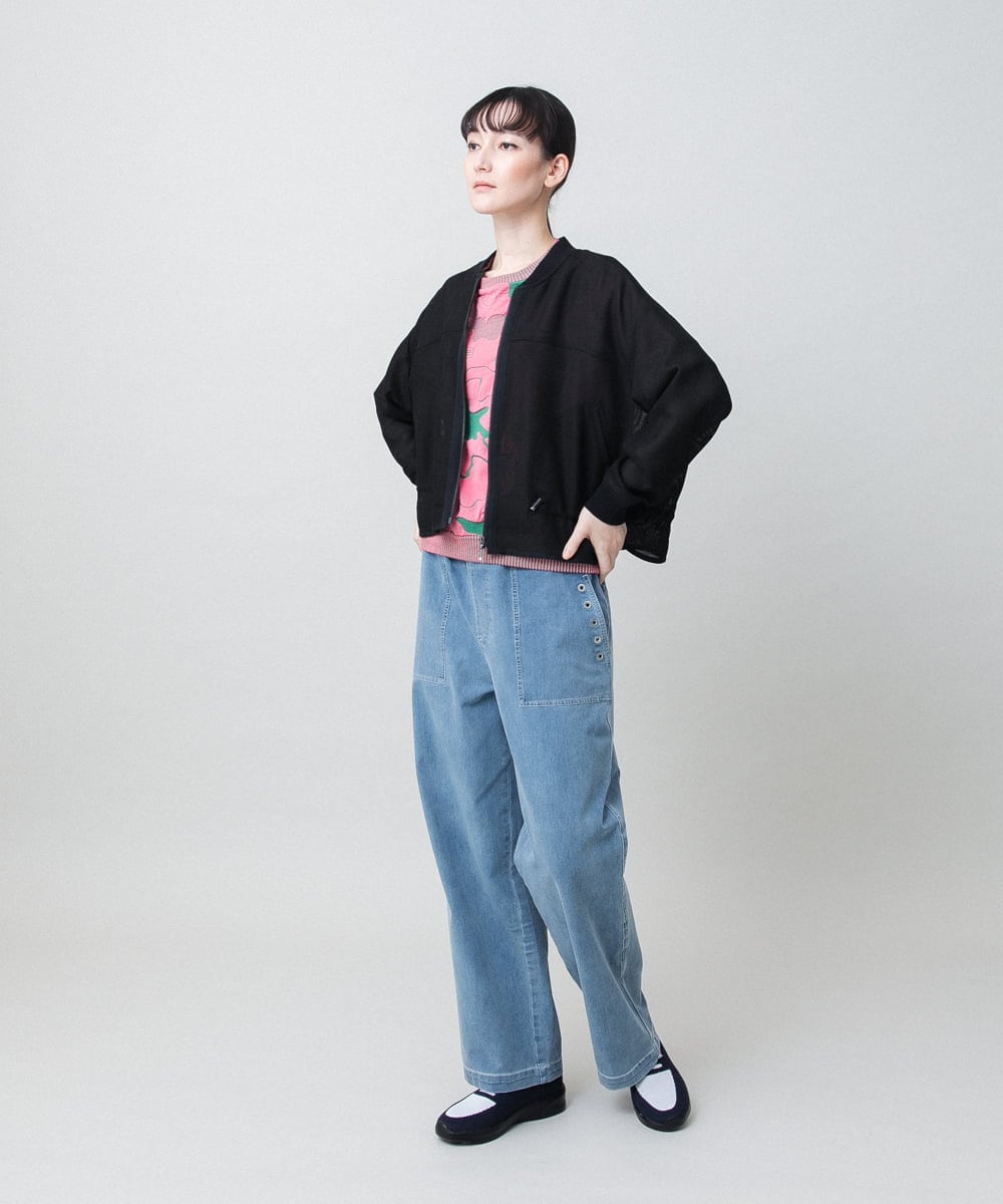 RSKGF31390 TRUNK HIROKO KOSHINO(ヒロココシノ) ニュアンスモチーフデザインプルオーバー/日本製 ホワイト