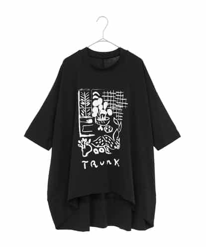 RSKGF52360 TRUNK HIROKO KOSHINO アートモチーフベア天竺チュニック /日本製/洗える