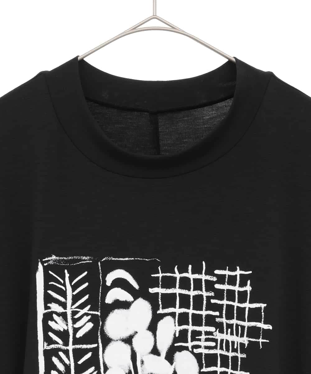 RSKGF52360 TRUNK HIROKO KOSHINO(ヒロココシノ) アートモチーフベア天竺チュニック /日本製/洗える ブラック